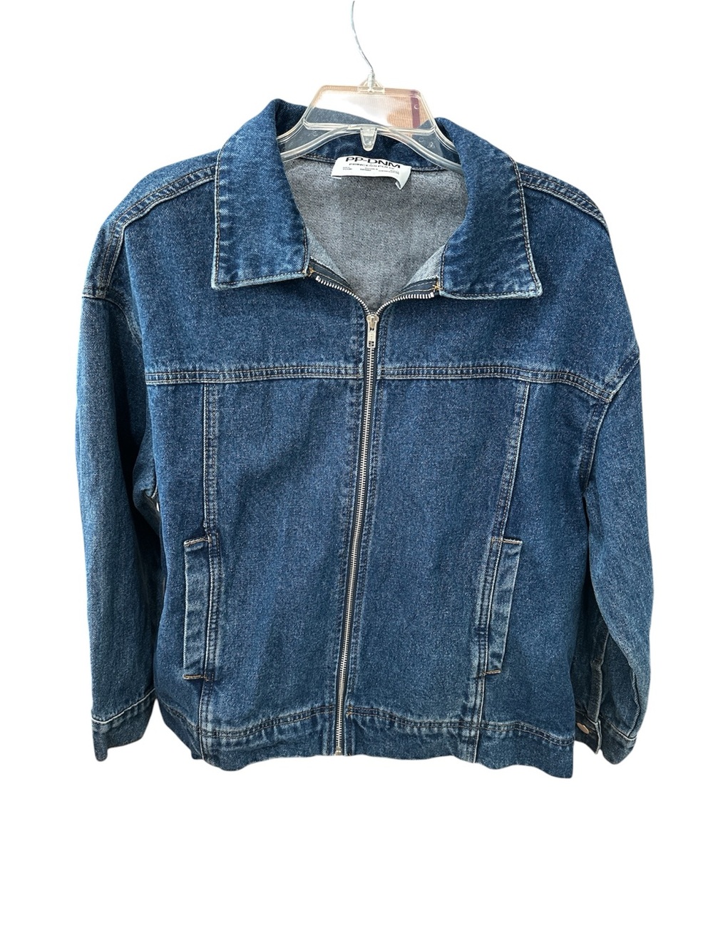 Princess Polly Blue Denim Zip-Front Jean Jacket